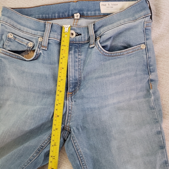 Rag & Bone Ankle Skinny Distressed Light Blue Wash Jeans In Hamilton 27 - Picture 11 of 14